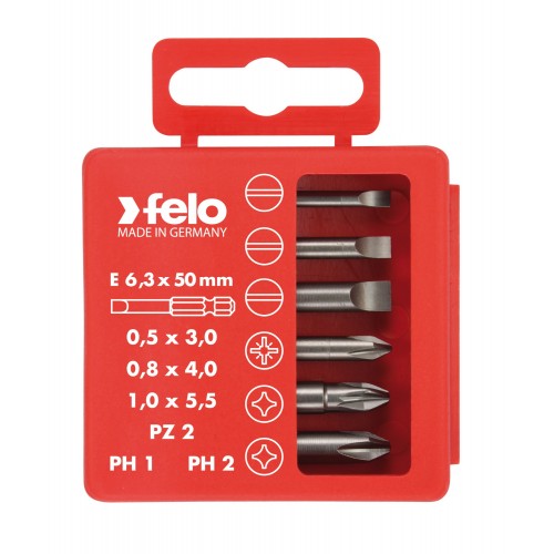 Felo Juego de puntas PROFI E6,3X50mm. 6-pcs. SL/PZ/PH