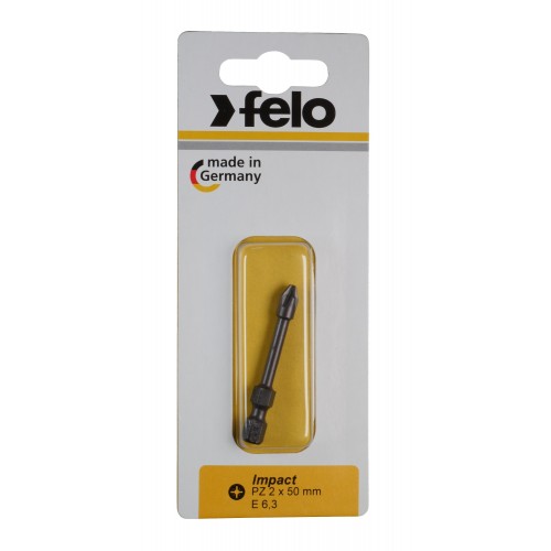 Felo Blister 1 punta atornillador Pozidriz (PZ) IMPACT E6,3x50mm. PZ 2