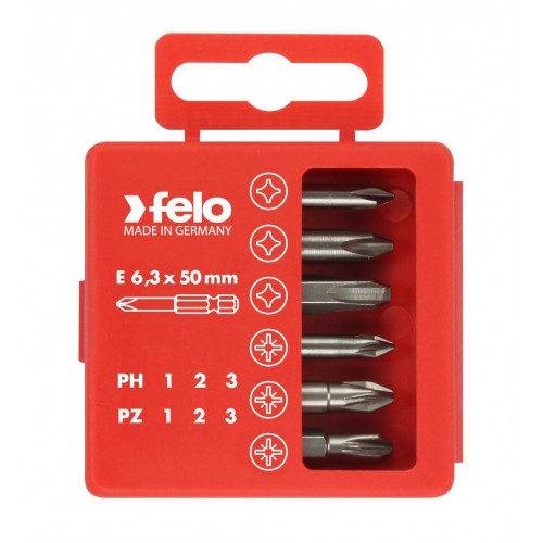 Felo Juego de puntas PROFI E6,3X50mm. 6-pcs. PZ/PH