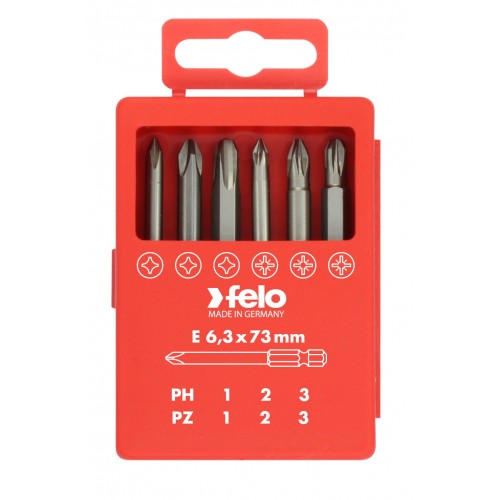 Felo Juego de puntas PROFI E6,3X73mm. 6-pcs. PZ/PH