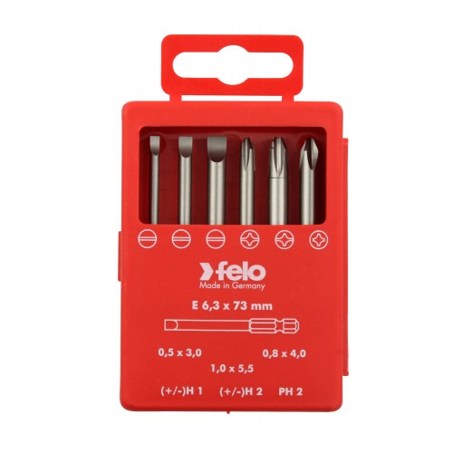 Felo Juego de puntas PROFI E6,3X73mm. 6-pcs. SL/H/PH