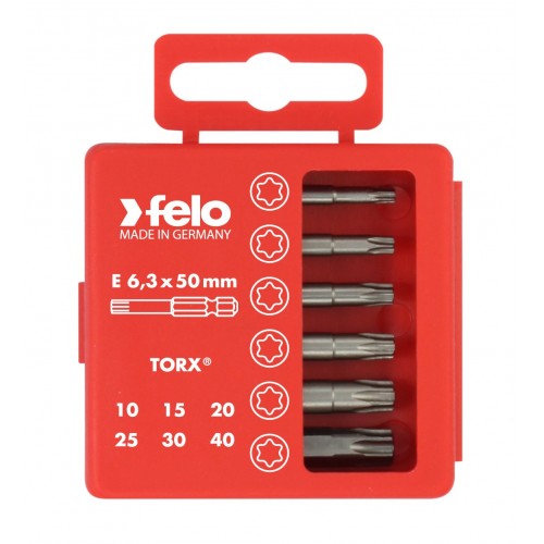 Felo Juego de puntas PROFI E6,3X50mm. 6-pcs. TORX®