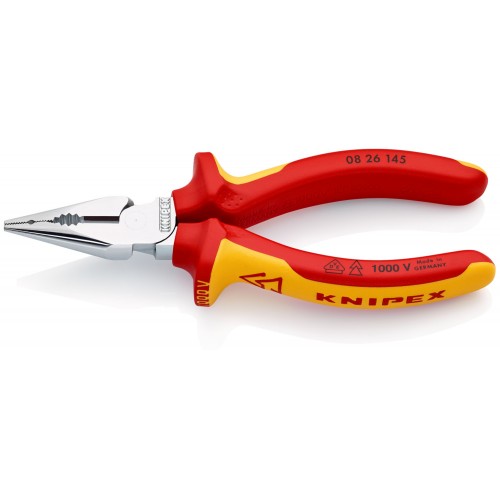 Knipex Alicate universal compactos en punta con mangos bicomponentes aislados 145 mm