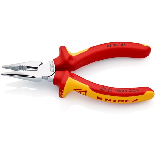 Knipex Alicate universal compactos en punta con mangos bicomponentes aislados 145 mm