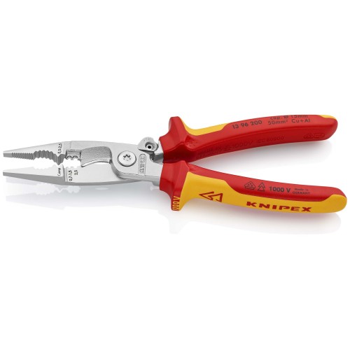 Knipex Alicate multifunción para instaladores con mangos bicomponentes aislados 200 mm