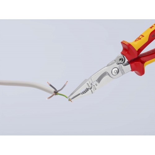 Knipex Alicate multifunción para instaladores con mangos bicomponentes aislados 200 mm