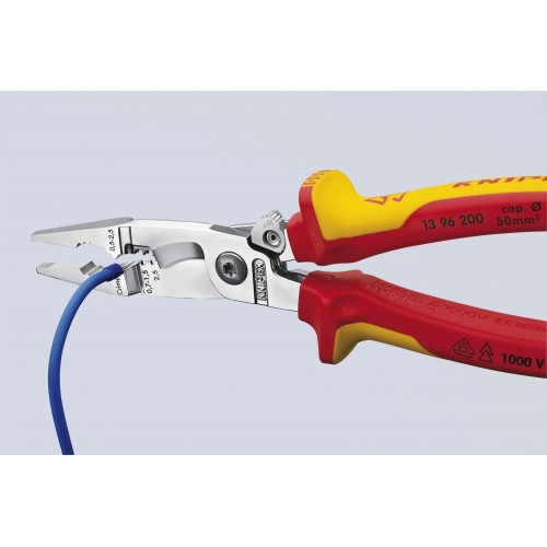 Knipex Alicate multifunción para instaladores con mangos bicomponentes aislados 200 mm