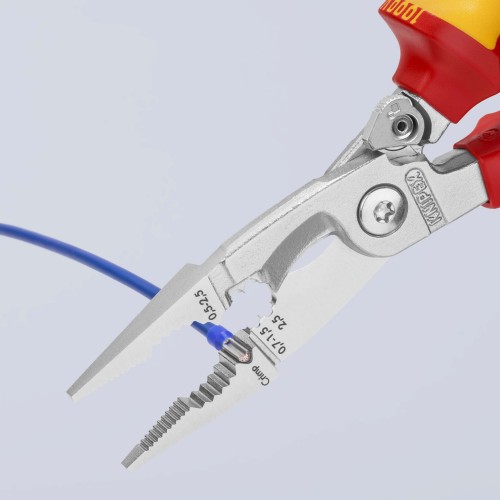 Knipex Alicate multifunción para instaladores con mangos bicomponentes aislados 200 mm
