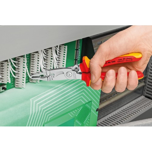 Knipex Alicate multifunción para instaladores con mangos bicomponentes aislados 200 mm