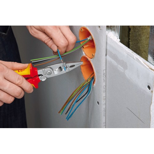 Knipex Alicate multifunción para instaladores con mangos bicomponentes aislados 200 mm