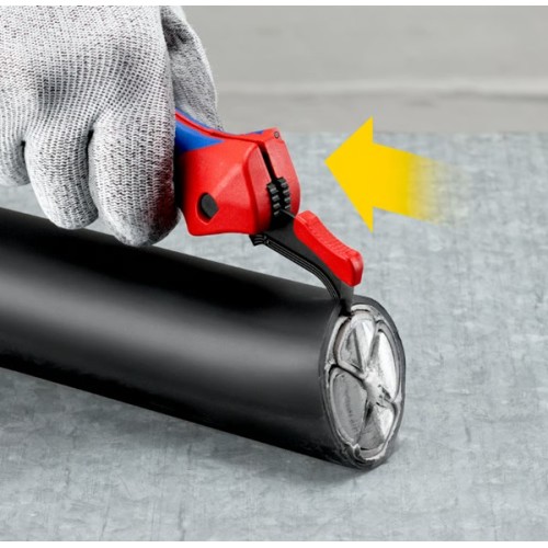 Knipex Pelacables con carraca y guía deslizamiento