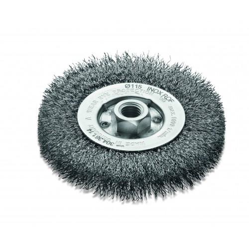 Lessmann Cepillo circular con casquillo roscado alambre inox. ondulado 30436114