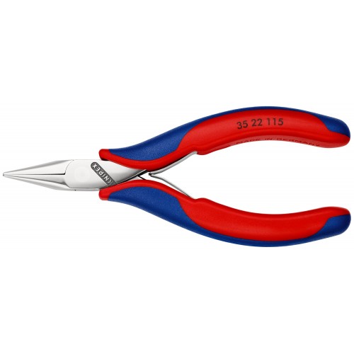 Knipex Alicate de montaje para electrónica, bocas semiredondas 115 mm