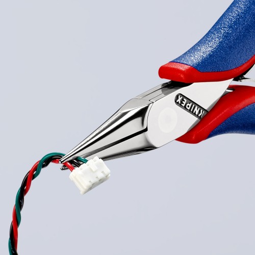 Knipex Alicate de montaje para electrónica, bocas semiredondas 115 mm