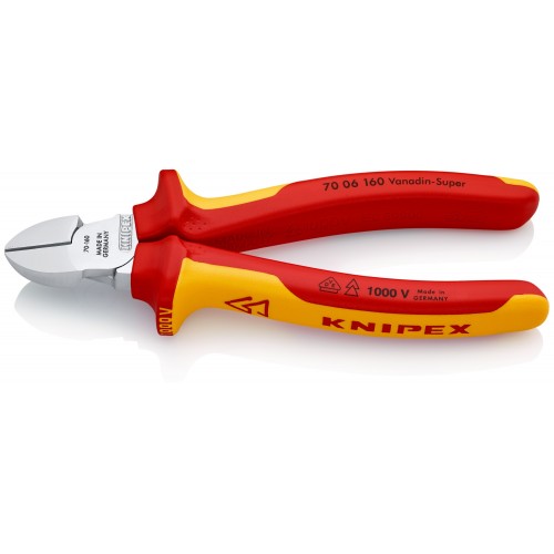 Knipex Alicate de corte diagonal con mangos bicomponentes aislados 160 mm