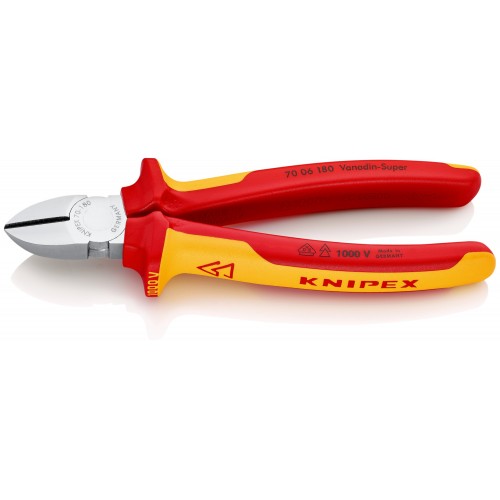 Knipex Alicate de corte diagonal con mangos bicomponentes aislados 180 mm