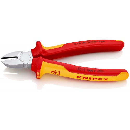 Knipex Alicate de corte diagonal con mangos bicomponentes aislados 180 mm