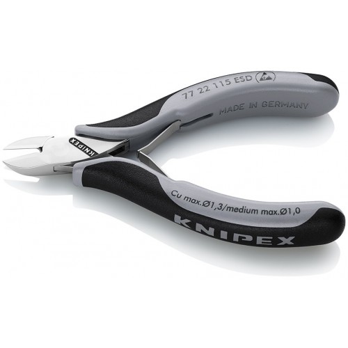 Knipex Alicate de corte diagonal para electrónica ESD 115 mm