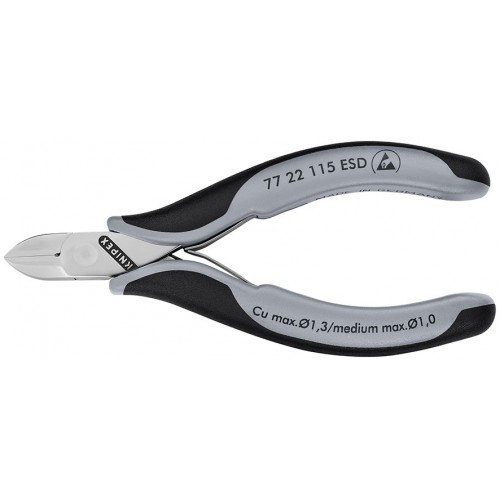 Knipex Alicate de corte diagonal para electrónica ESD 115 mm