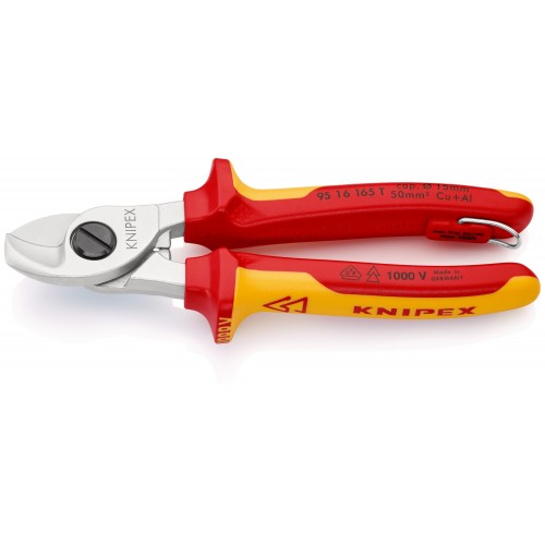 Knipex Alicate cortacables aislado anticaída 165 mm