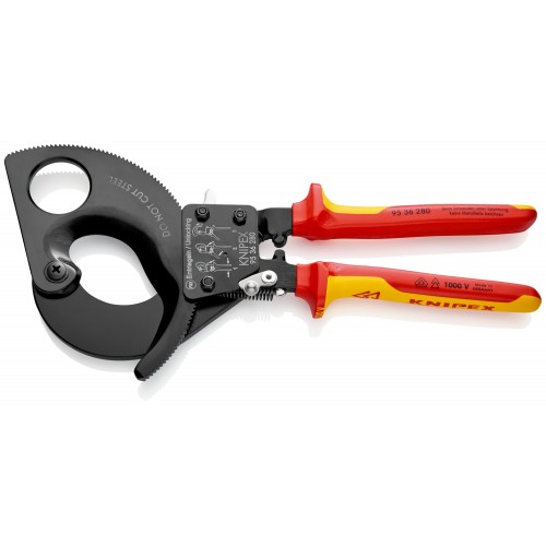 Knipex Cortacables de carraca con mangos bicomponentes aislados 280 mm