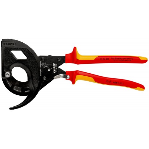 Knipex Cortacables de carraca con mangos bicomponentes aislados 320 mm