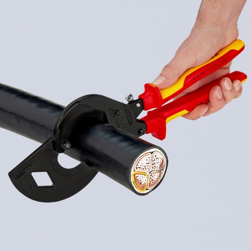 Knipex Cortacables de carraca con mangos bicomponentes aislados 320 mm