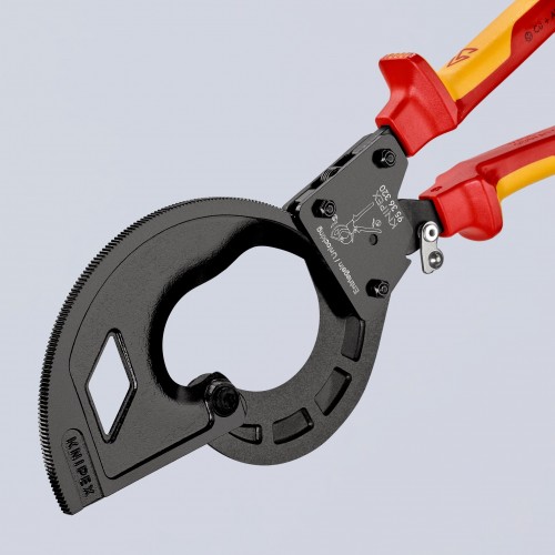 Knipex Cortacables de carraca con mangos bicomponentes aislados 320 mm