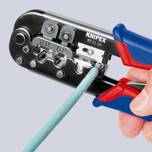 Knipex Crimpadora para terminales Western (RJ) 190 mm