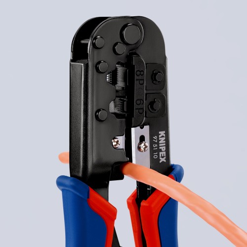 Knipex Crimpadora para terminales Western (RJ) 190 mm