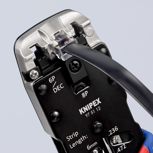 Knipex Crimpadora para terminales Western (RJ) 200 mm