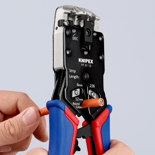 Knipex Crimpadora para terminales Western (RJ) 200 mm