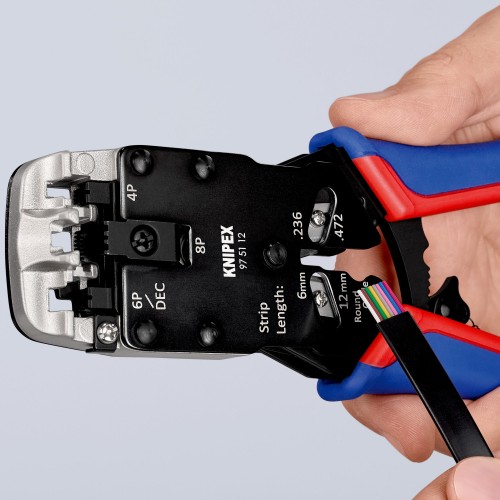 Knipex Crimpadora para terminales Western (RJ) 200 mm