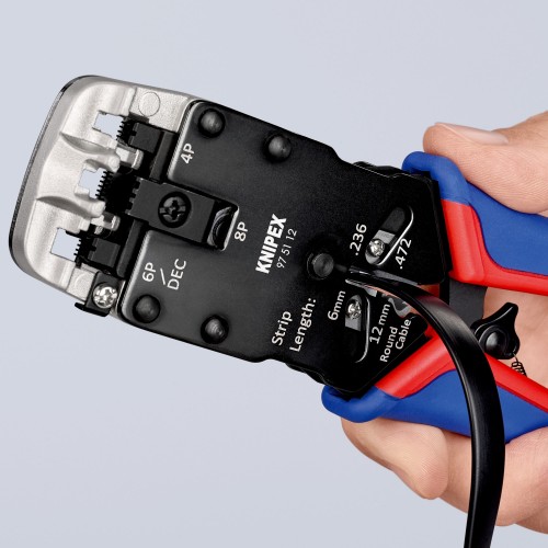 Knipex Crimpadora para terminales Western (RJ) 200 mm