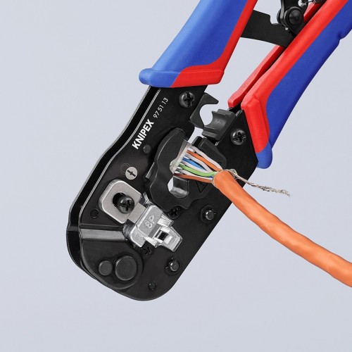 Knipex Crimpadora para terminales Western (RJ) 191 mm
