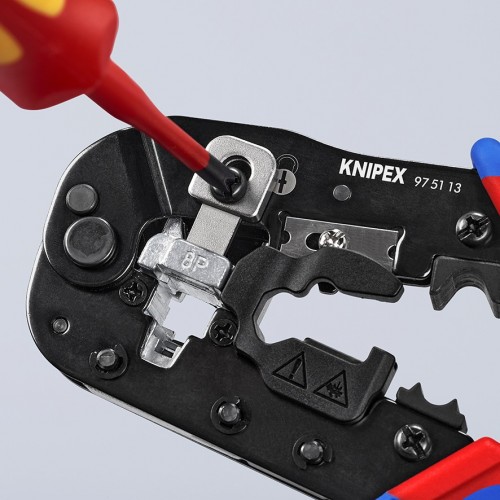 Knipex Crimpadora para terminales Western (RJ) 191 mm