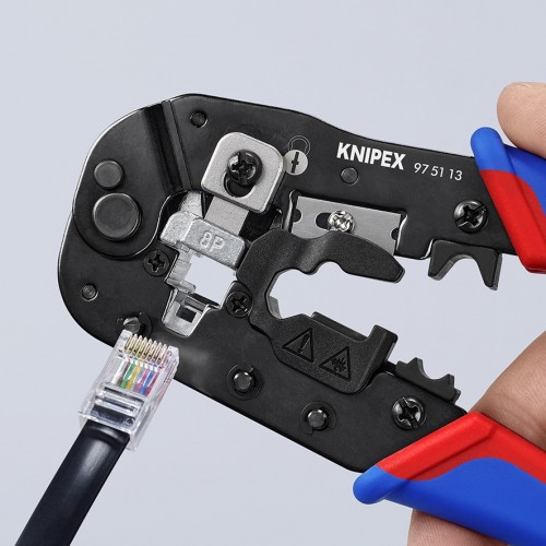 Knipex Crimpadora para terminales Western (RJ) 191 mm