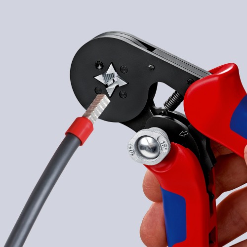 Knipex Crimpadora autoajustable para punteras huecas 180 mm