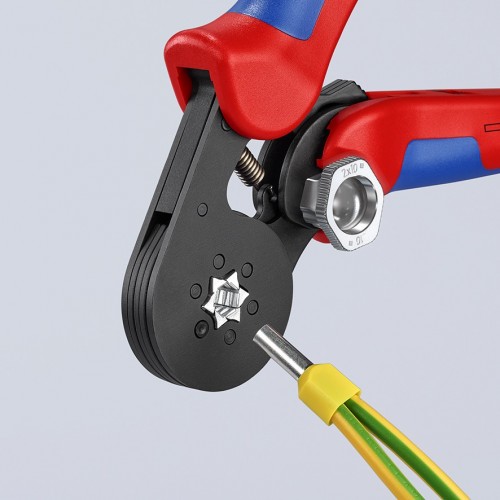Knipex Crimpadora autoajustable para punteras huecas 180 mm