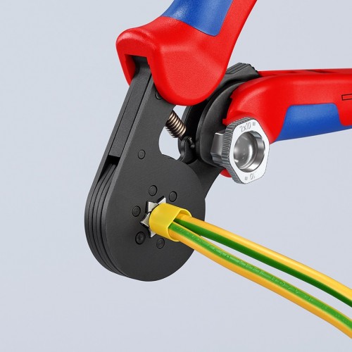 Knipex Crimpadora autoajustable para punteras huecas 180 mm