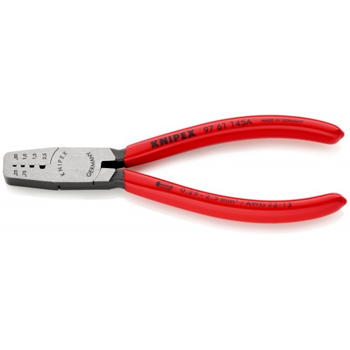 Knipex Alicate para entallar punteras huecas - con mangos recubiertos de plástico 145 mm