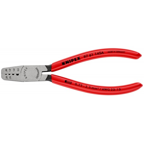 Knipex Alicate para entallar punteras huecas - con mangos recubiertos de plástico 145 mm