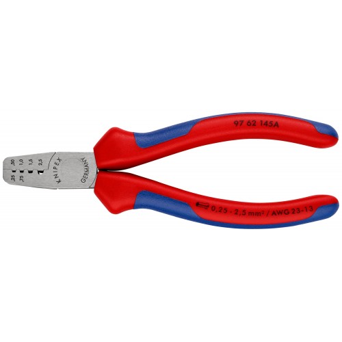 Knipex Alicate para entallar punteras huecas - con mangos bicomponentes 145 mm