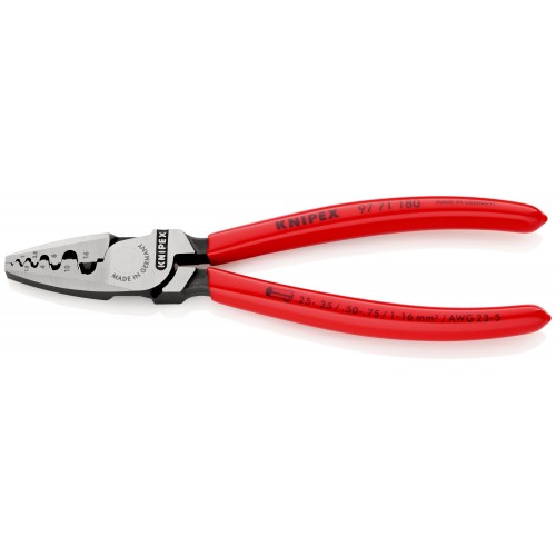 Knipex Alicate para entallar punteras huecas - con mangos recubiertos de plástico 180 mm