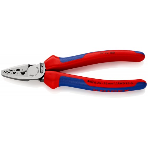 Knipex Alicate para entallar punteras huecas - con mangos bicomponentes 180 mm