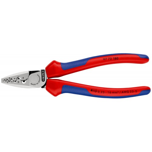 Knipex Alicate para entallar punteras huecas - con mangos bicomponentes 180 mm