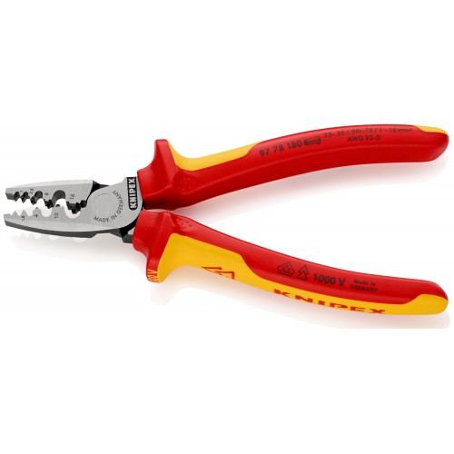 Knipex Alicate aislado VDE para entallar punteras huecas 180 mm