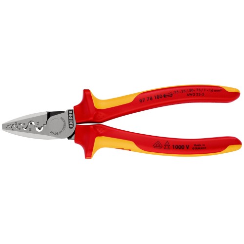 Knipex Alicate aislado VDE para entallar punteras huecas 180 mm