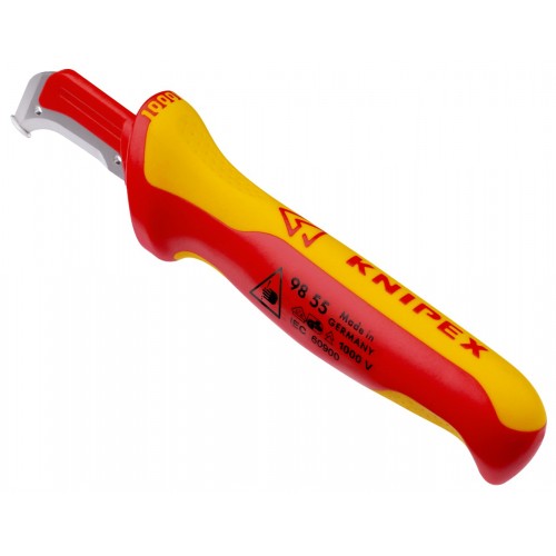 Knipex Cuchillos pelacables con mangos bicomponentes aislados 180 mm