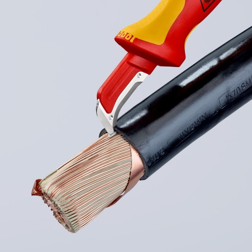 Knipex Cuchillos pelacables con mangos bicomponentes aislados 180 mm